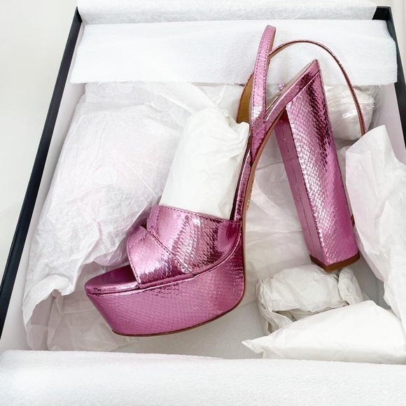 Aquazzura Sinner Snake Embossed Heels - Picture 6 of 8